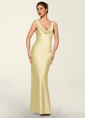 Noemie Butter Yellow Satin Corset Mermaid Dress