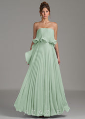 Azazie Alexia Agave A-Line Ruched Chiffon Dress agave
