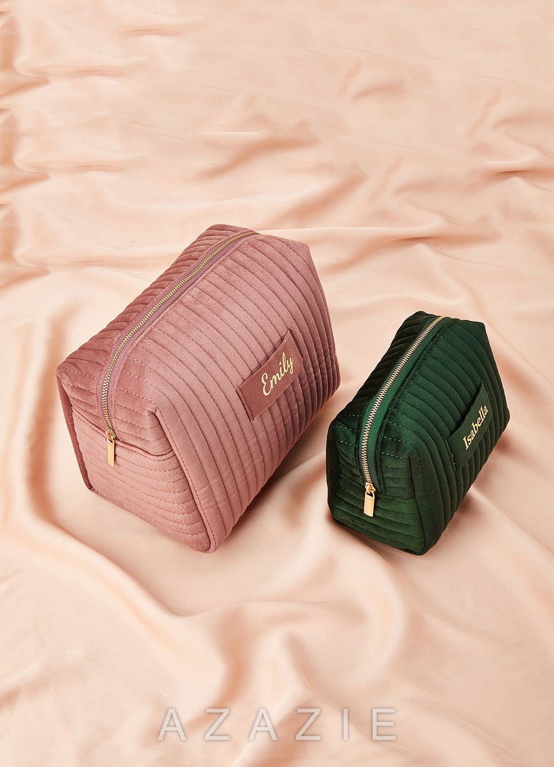 Personalized Name Makeup Bag  dark_green