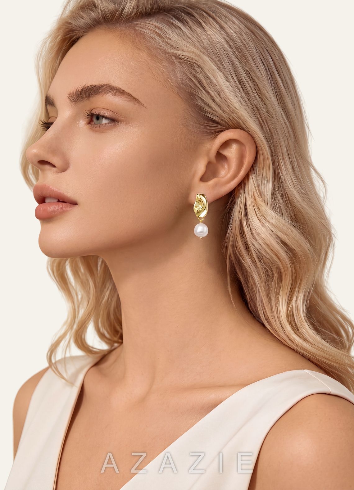 Baroque Pearl Drop Earrings  gold