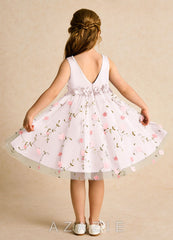 Azazie Starri Blushing Pink Ball-Gown Beaded Matte Satin Dress blushing_pink