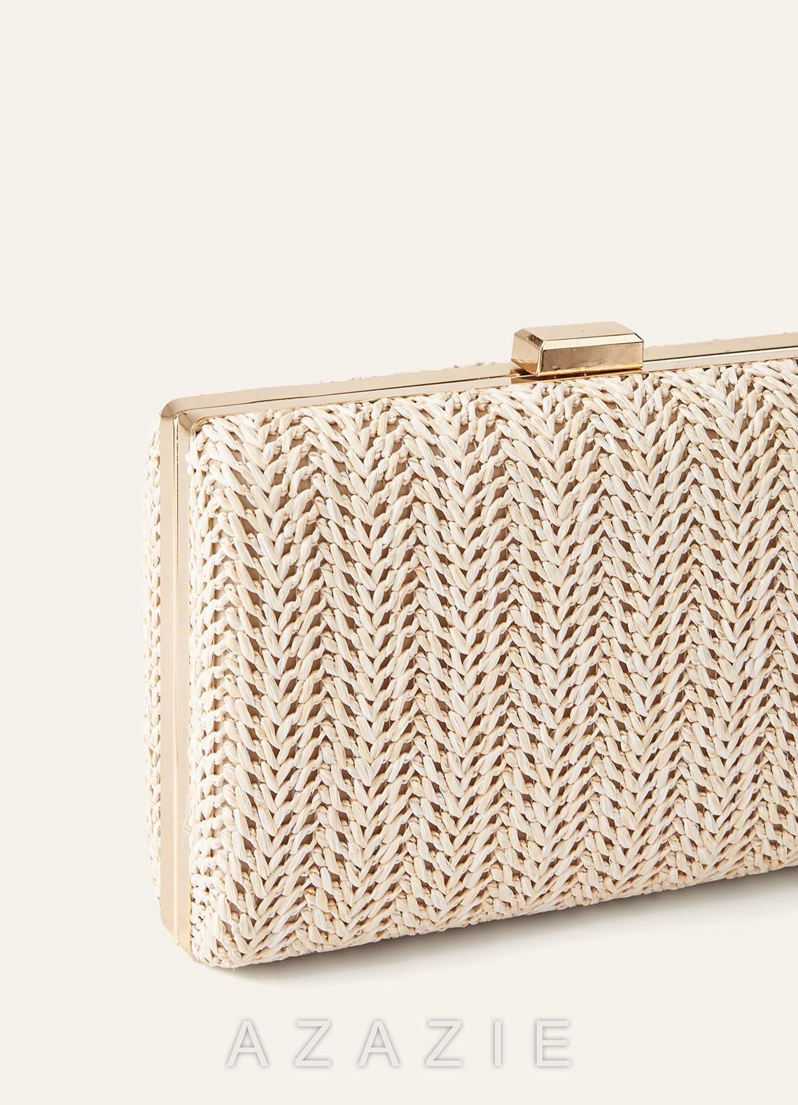 Woven Wicker Clutch Bag