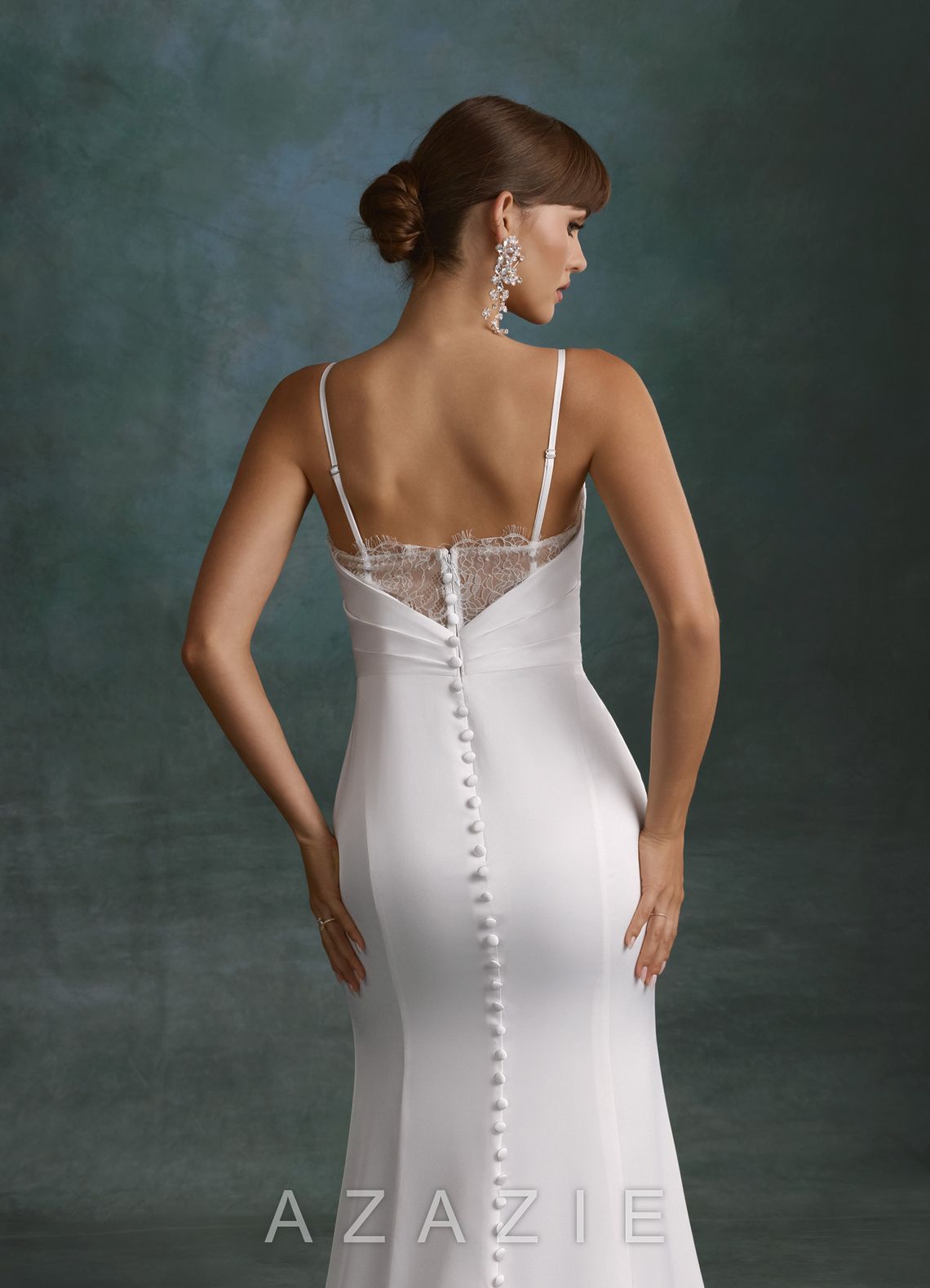Azazie Georgette Diamond White Mermaid Strapless Stretch Satin Dress diamond_white