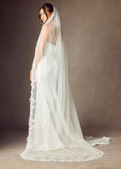 Cordelia Flower Lace Chapel Length Veil