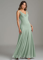 Azazie Dawn Agave Mermaid Pleated Chiffon Dress