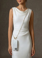 Pearl Bag Strap Charm Elegant Layered Design Phone Chain  ivory
