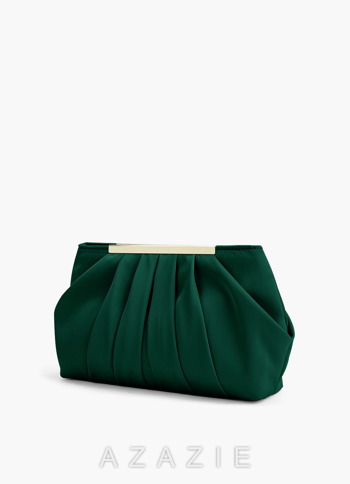 Matching Color Stretch Satin Pleated Clutch