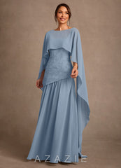 Azazie Flossie Dusty Blue A-Line Pleated Chiffon Dress dusty_blue