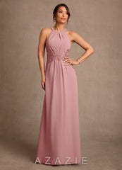 Azazie Georgie Dusty Rose A-Line Lace Chiffon Dress