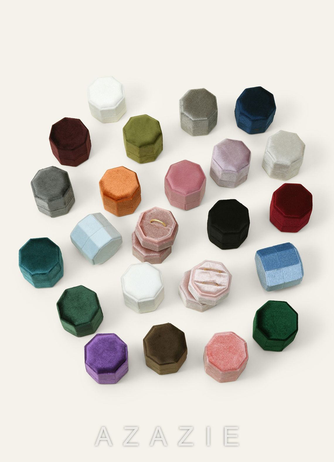 Wedding Day Velvet Ring Box  green