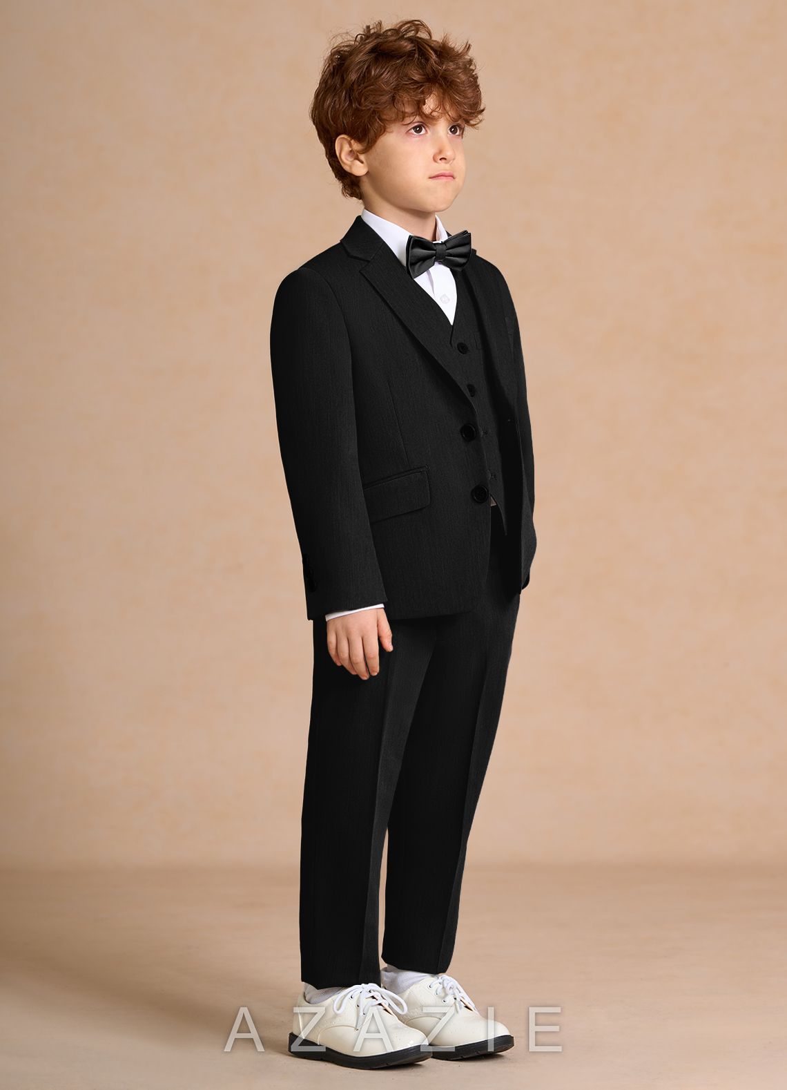 Oliver Black Boys 5-Piece Suit With Bow Tie