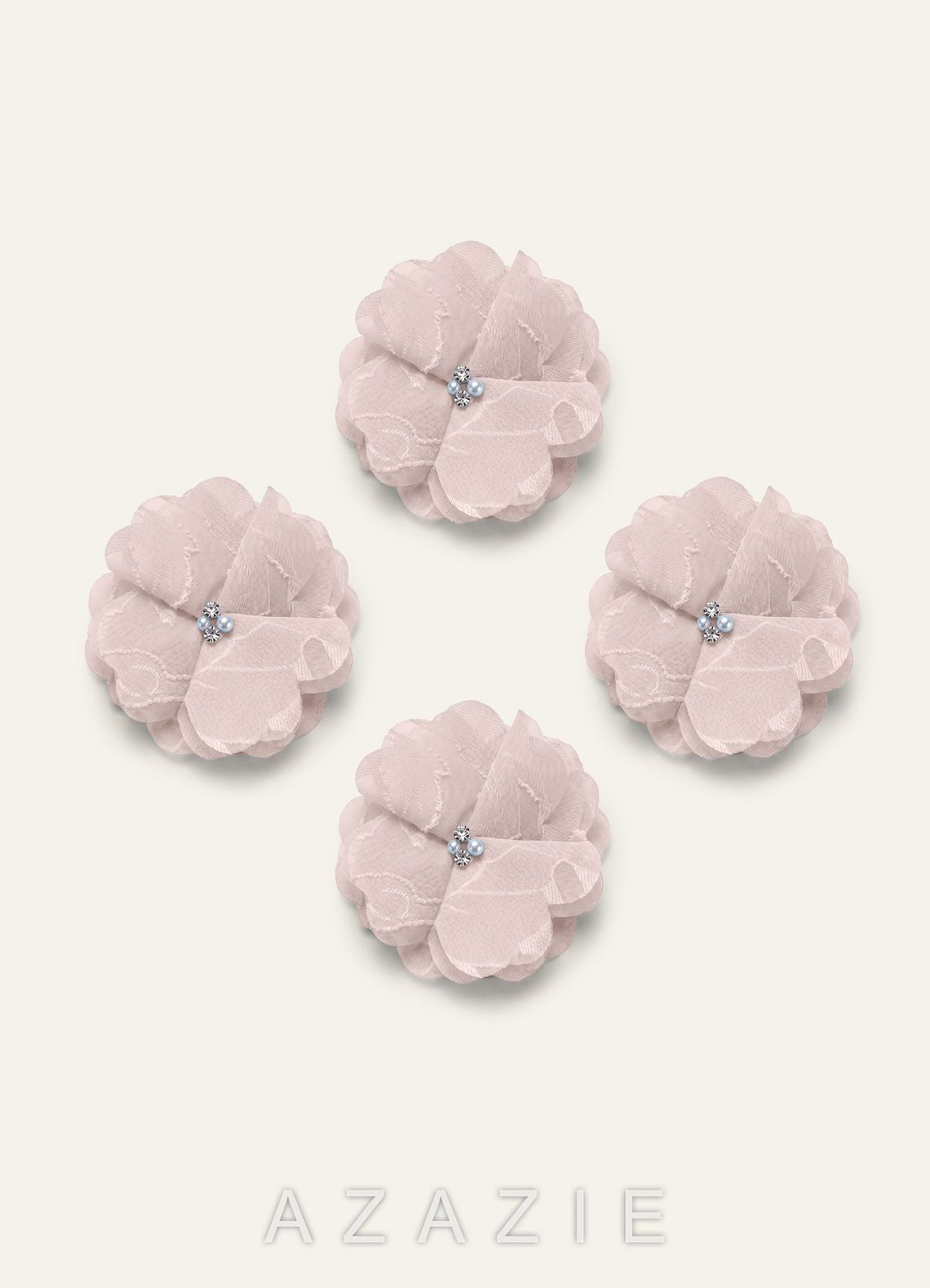 Four-Piece Matching Color Floral Burnout Hair Clip Set