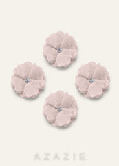 Four-Piece Matching Color Floral Burnout Hair Clip Set