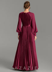 Azazie Grayson Burgundy A-Line Long Sleeve Stretch Satin Dress burgundy