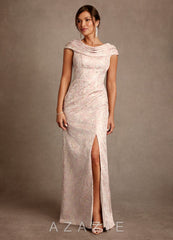 Azazie Irvine Dusty Rose A-Line Pleated Floral Jacquard Dress dusty_rose