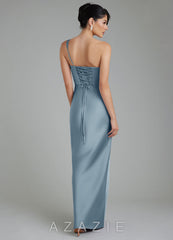 Azazie Sabrina Dusty Blue Mermaid Corset Stretch Satin Dress dusty_blue