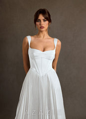 Azazie Dean Diamond White Sheath Sweetheart Neckline Stretch Satin Dress diamond_white