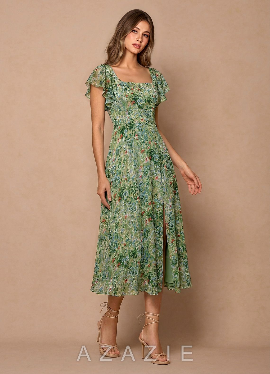 Talia {color} Midi Dress  sp_green_floral_#gf134901