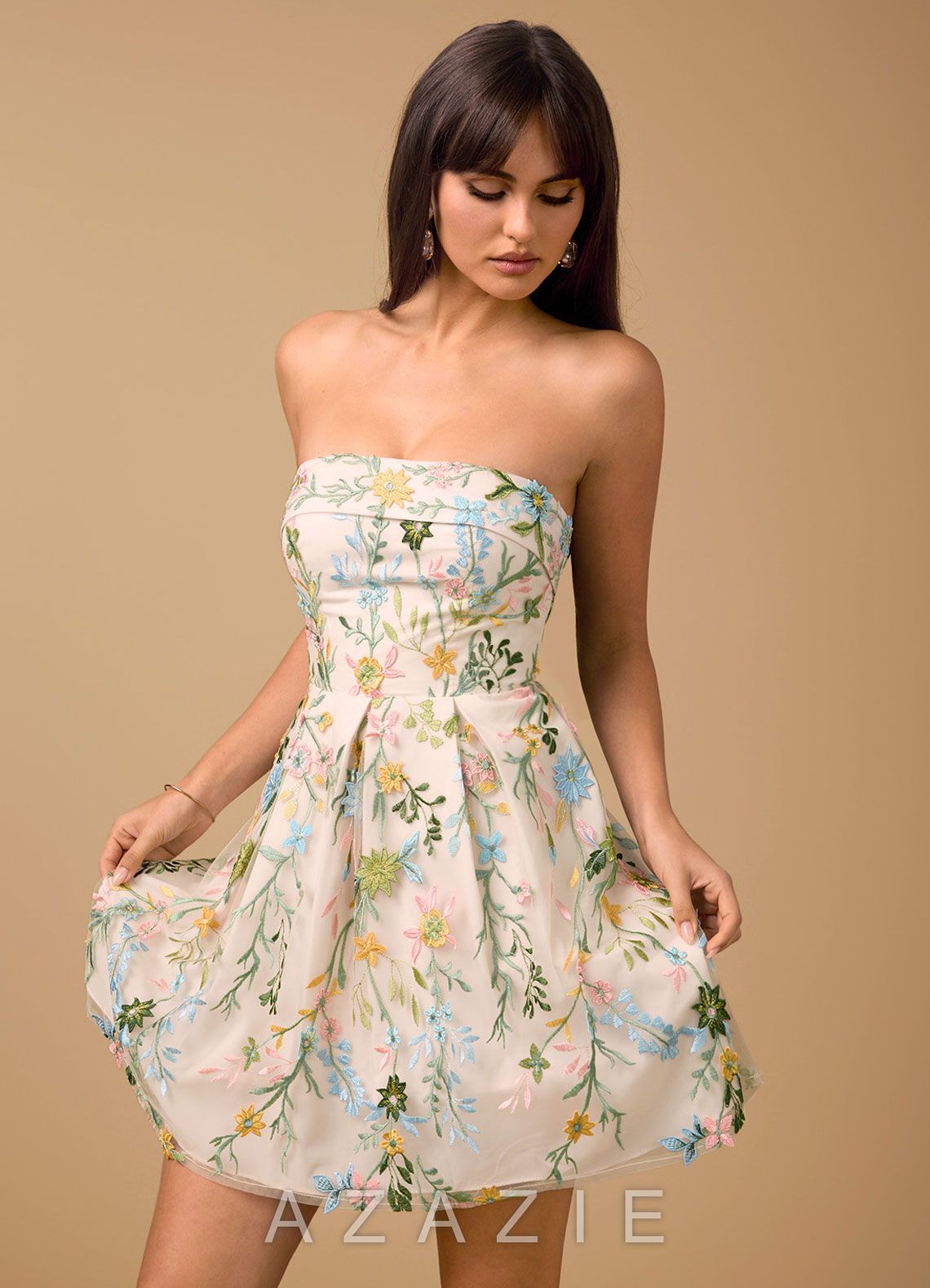 Evangeline {color} Mini Dress  sp_blush_pink_multi_#bm134766