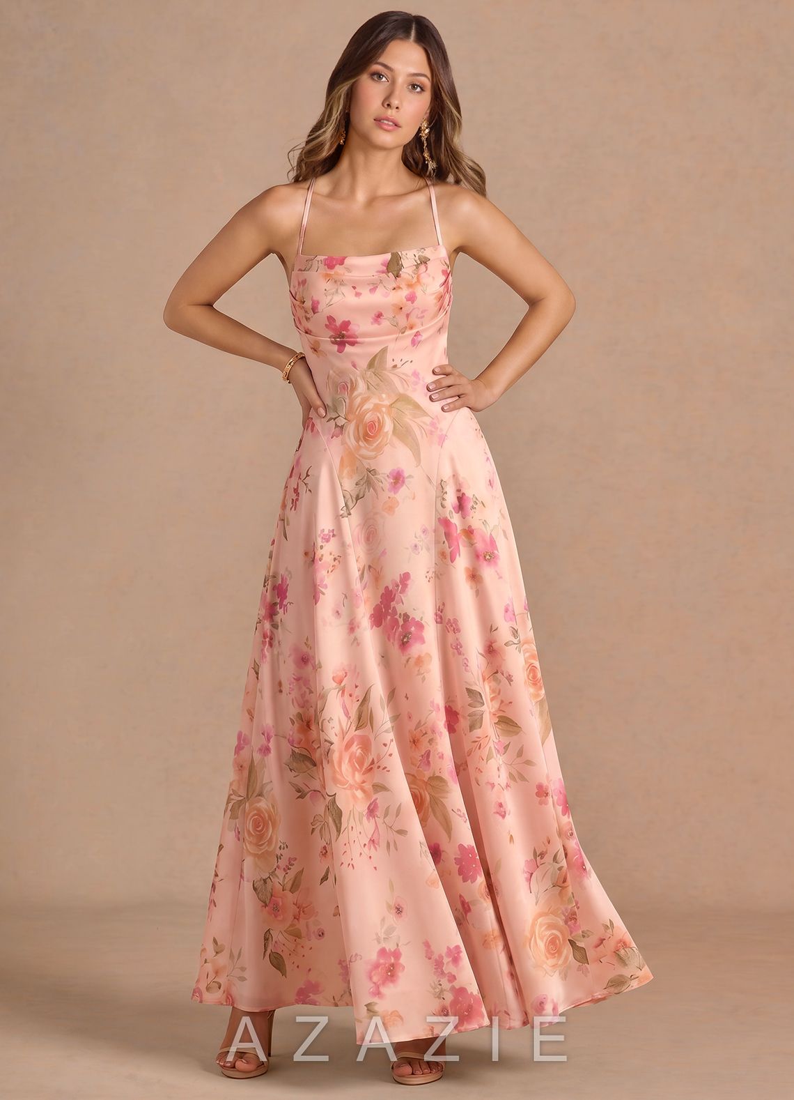 Elvira {color} Maxi Dress  sp_abstract_bouquet_floral_#111401