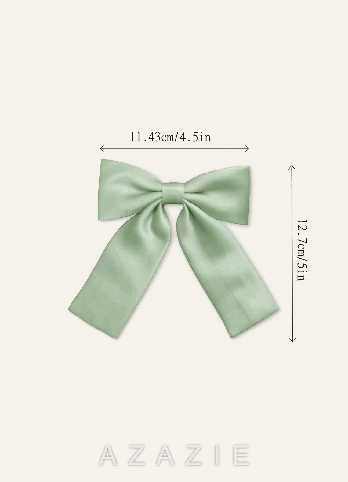 Girls Matte Satin Bow Hair Clip  agave