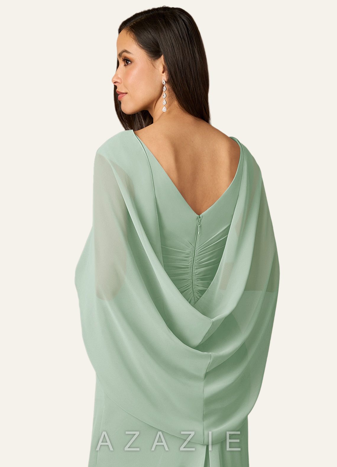 Azazie Matching Color Sarah Chiffon Wrap  agave
