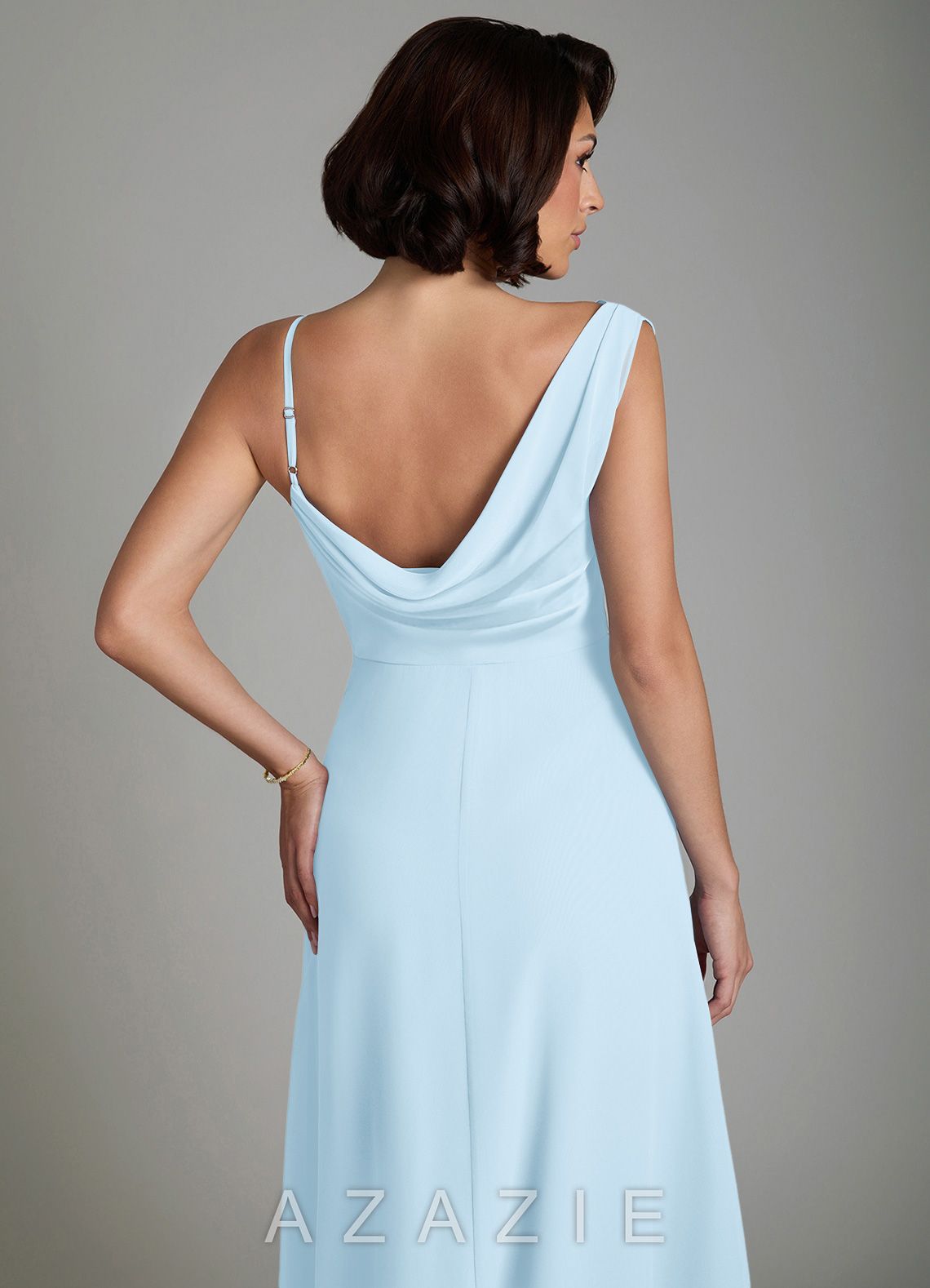 Azazie True Sky Blue A-Line Pleated Chiffon Dress sky_blue