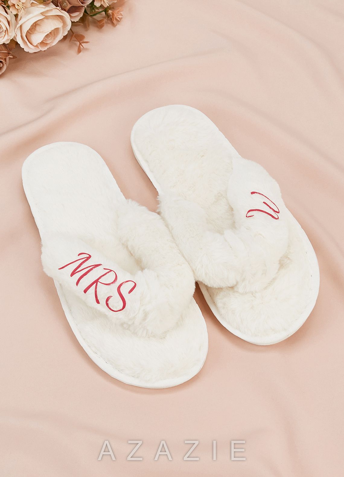 Personalized Bride Bridesmaid Fluffy Slippers