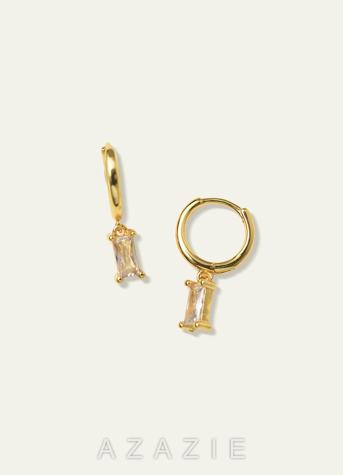 14K Gold Plated Birthstone Huggies  april