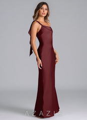 Azazie Driea Cabernet Mermaid One Shoulder Stretch Satin Dress cabernet