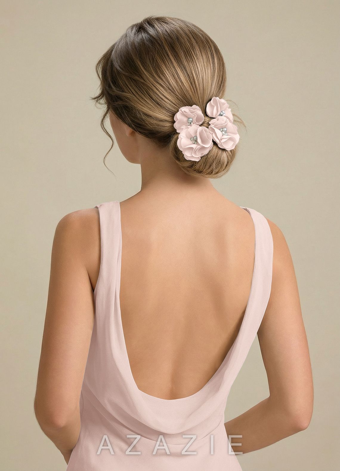 Four-Piece Matching Color Stretch Satin Hair Clip Set