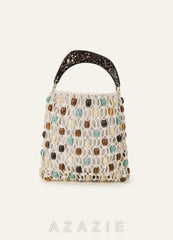 Handwoven Beaded Handbag Bag with Drawstring Pouch