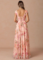 Hazel {color} Maxi Dress  sp_abstract_bouquet_floral_#111401
