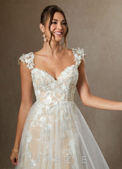 Azazie Moonstone Wedding Dress Diamond White Champagne A-Line Sweetheart Sequins