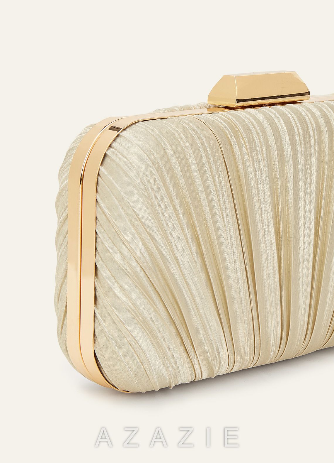 Matching Color Satin Pleated Clutch Bag