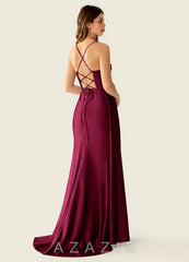 Drape Ankara Red Satin Prom Dress