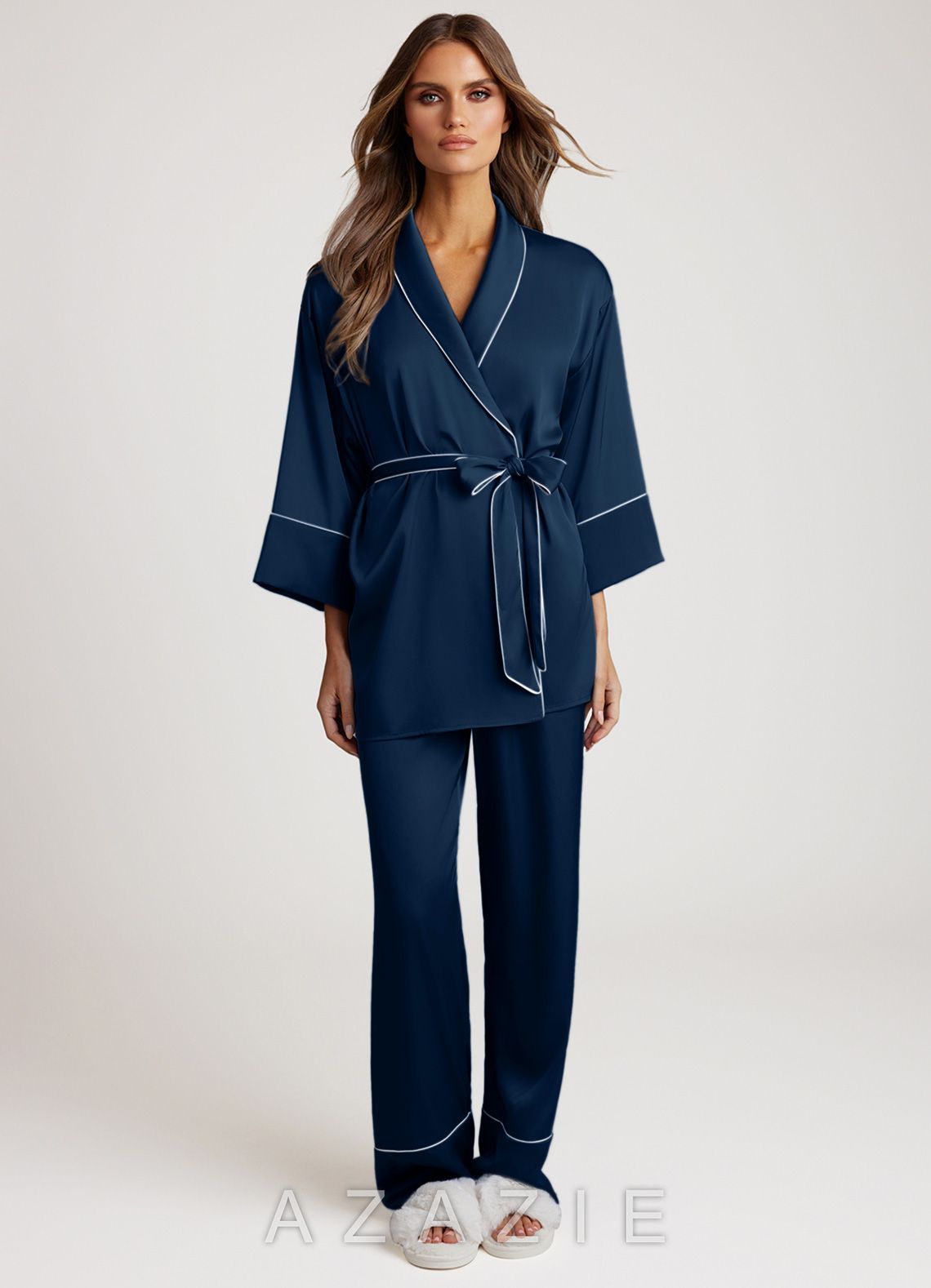 Satin Trim Pajama Set