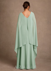 Azazie Liddie Agave A-Line Pleated Chiffon Dress agave