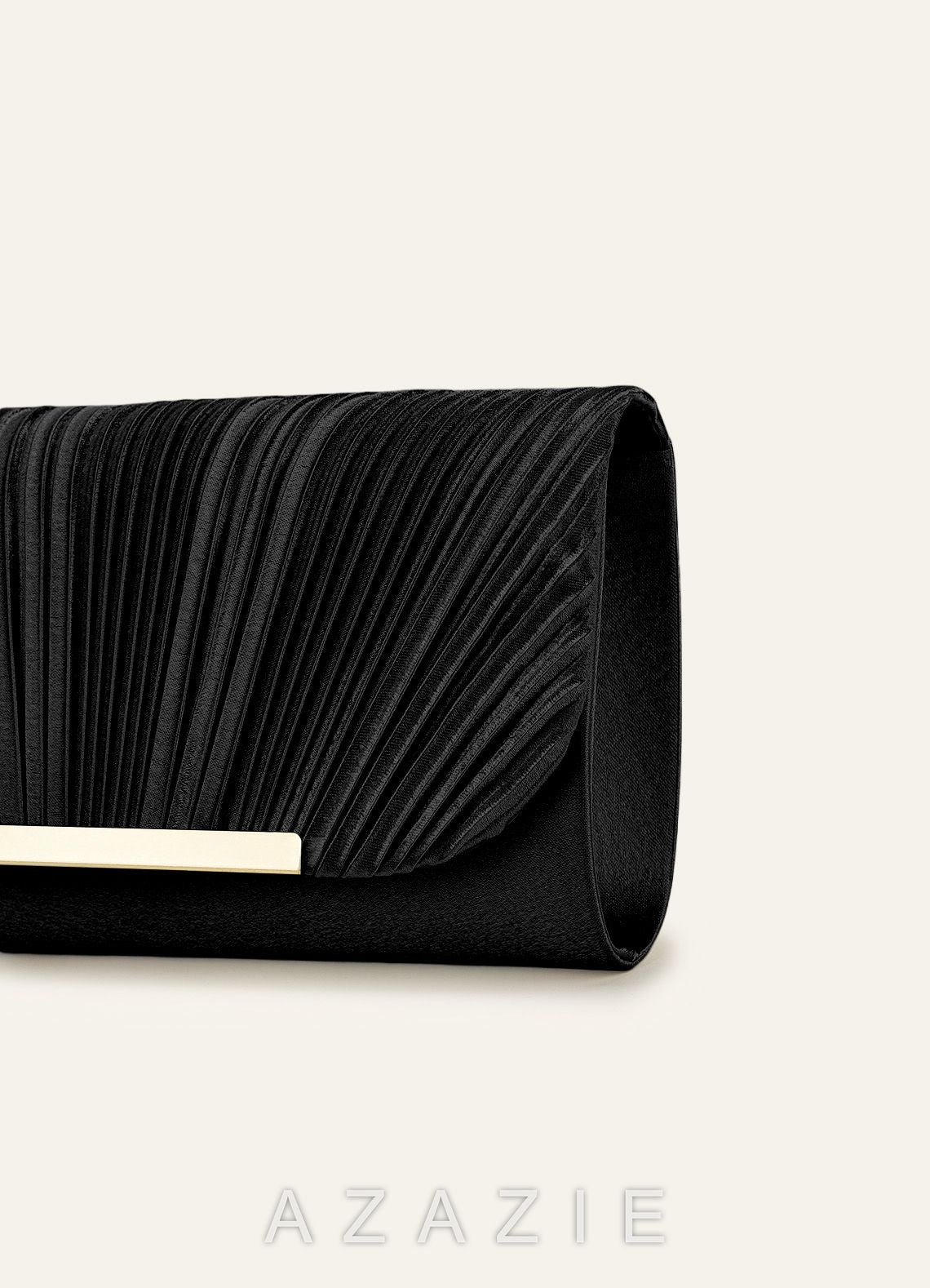 Satin Pleated Envelope Clutch