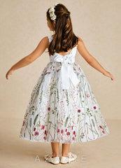 Azazie Arianna Diamond White A-Line Lace Tulle Dress diamond_white