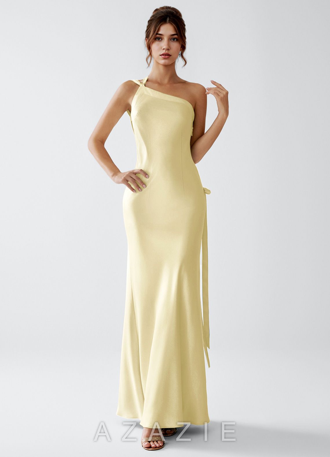 Stephanie {color} Luminous Satin Maxi Dress  sp_lemon_sorbet_#ls459