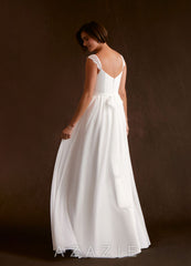 Azazie Aubriella Wedding Dress Diamond White A-Line Lace Chiffon Dress diamond_white