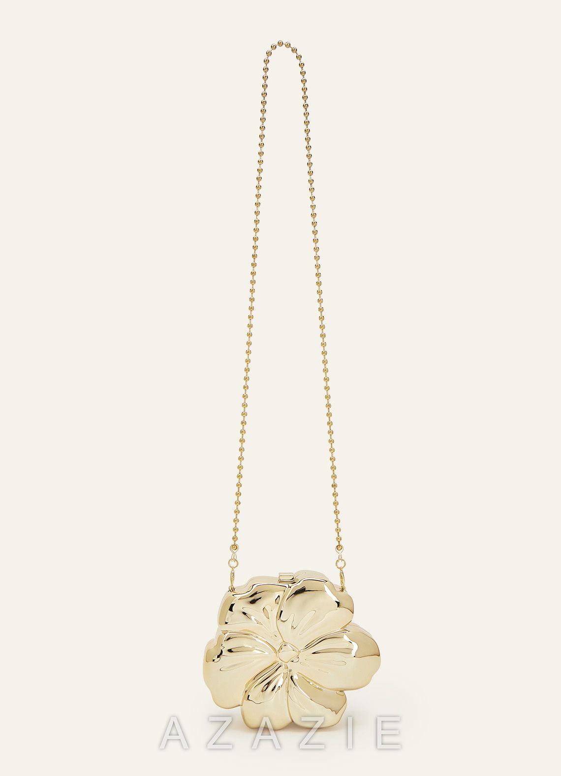 Gold Flower Shaped Clutch Bag