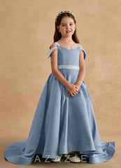 Azazie Jodi Dusty Blue A-Line Matte Satin Dress dusty_blue
