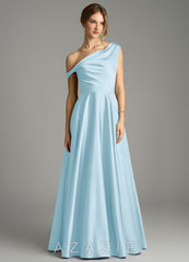Azazie Xanthe Sky Blue A-Line Off the Shoulder Stretch Satin Dress sky_blue