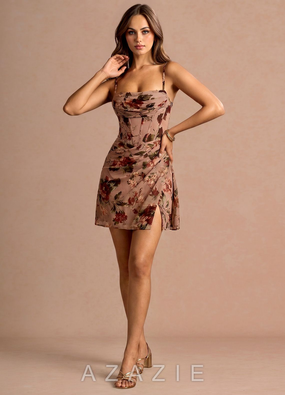 Aurra {color} Mini Dress  sp_mauve_multi_#mm134342