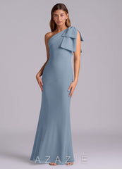 Azazie Yuanna Dusty Blue Mermaid One Shoulder Chiffon Dress dusty_blue