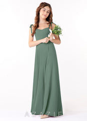 Azazie Rosey Junior Eucalyptus A-Line Sweetheart Neckline Chiffon Dress