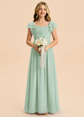Azazie Anaya Junior Agave A-Line Sweetheart Neckline Chiffon Dress