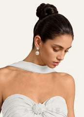 Pearl Fringe Earrings  white